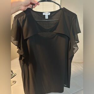 Calvin Klein Sheer Black Blouse